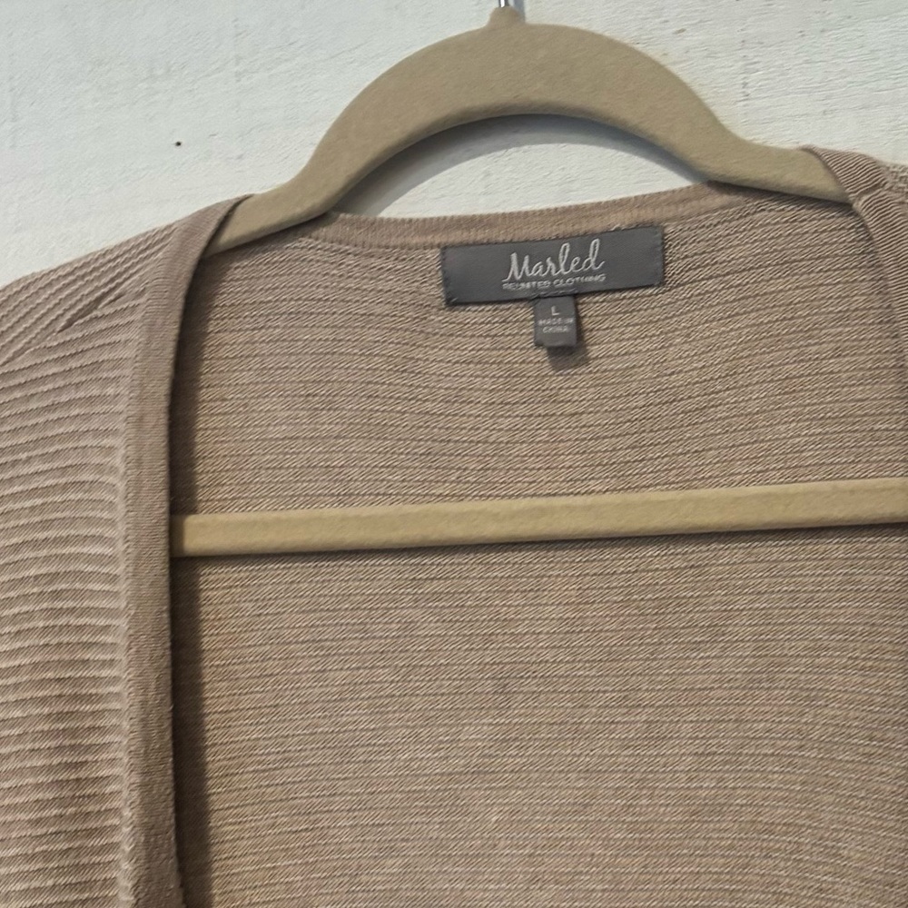 Marled Anthropology Beige Open-Front Cardigan in size Large. Great condition! - Picture 3 of 15